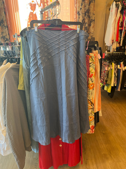 Size XL Blue Maxi Linen Skirt