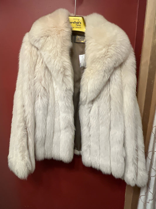 Size L Saga Fox Cream Fur Fox Jacket