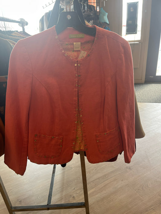 Size 2 Sigrid Olson Pink Beaded Jacket