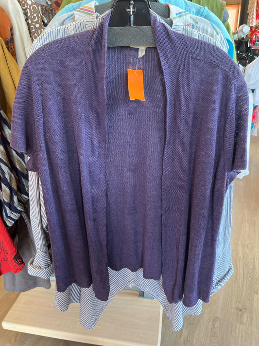 Size M Eileen Fisher Purple Hemp Cardigan