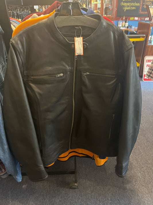 Size XXL The Bikers Zone Black Leather Jacket