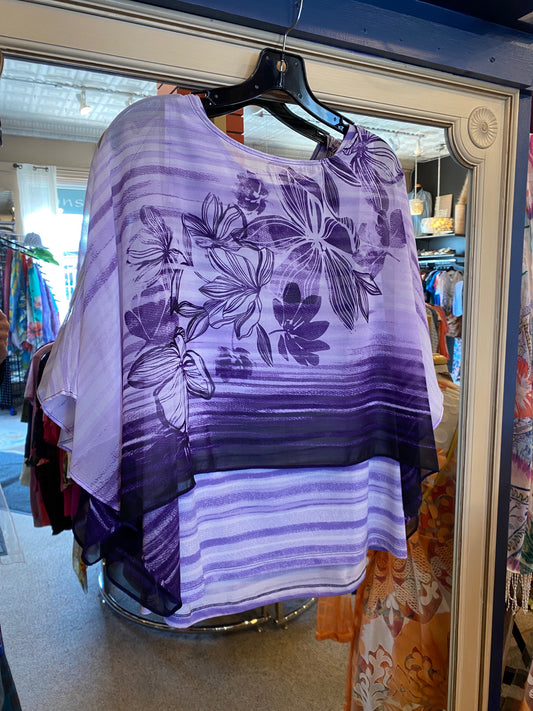 Chico's Lavender/Purple Print Tank Size Large
